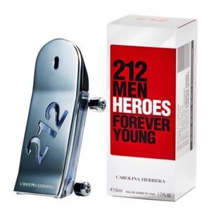 Eau de Toilette. 90 mil 3 oz. NEW Carolina Herrera 212 men Heroes (Forever Young